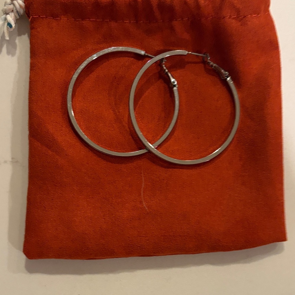 Marlyn Schiff Silver Hoop Earrings